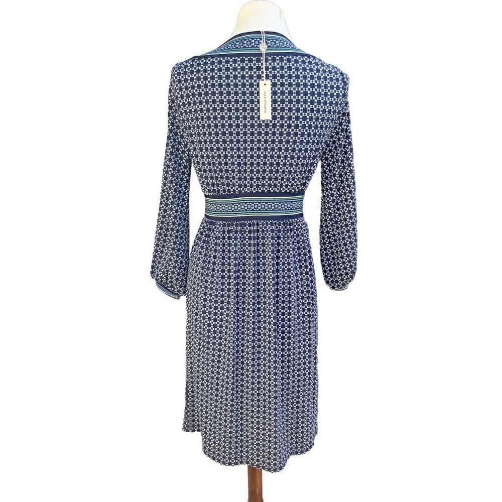 Max Studio Blue Navy Printed Women's Size Small S Sheath Dress $98 - Picture 16 of 16